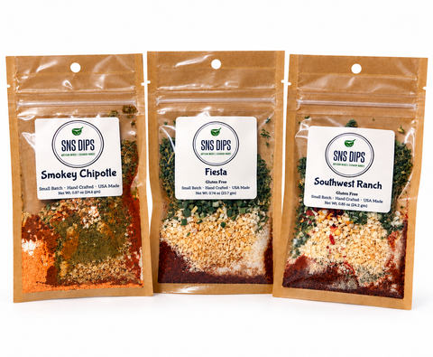 SnS Dips Crockpot Dinner Dip Mix Gift Set with Smokey Chipotle, Fiesta, and Southwest Ranch dip mixes