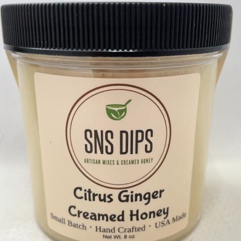 SnS Dips Citrus Ginger Creamed Honey jar
