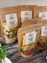 Load image into Gallery viewer, SnS Dips chicken pot pie, chicken noodle and beef noodle soup mixes in kraft bags
