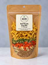 Load image into Gallery viewer, SnS Dips family size beef noodle soup mix, serves 4–6
