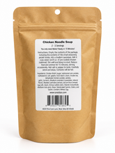 Load image into Gallery viewer, Chicken noodle soup mix 2–3 servings directions and ingredients label
