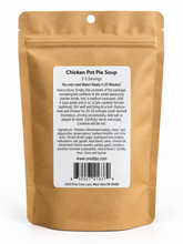 Load image into Gallery viewer, Chicken pot pie soup mix 2–3 servings directions and ingredients label
