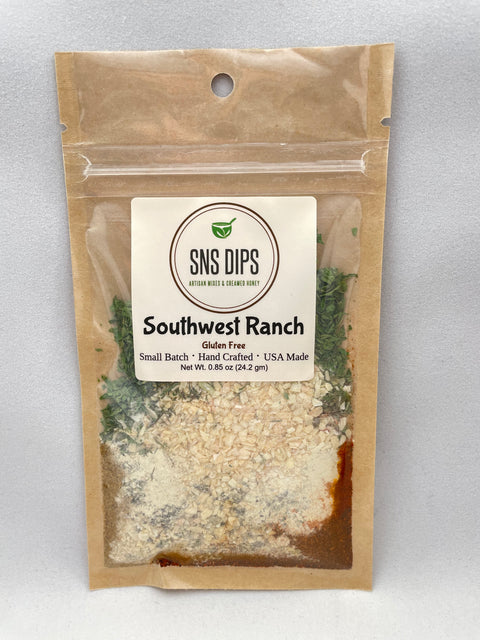 Front of the SnS Dips Southwest Ranch Dip Mix bag